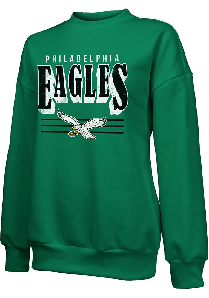 Industry Rag Philadelphia Eagles Women's Kelly Green Bernard Crew Sweatshirt, Kelly Green, 50% Cotton / 38% Polyester / 12% Rayon, Size M, Rally House