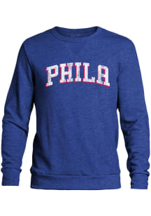 Philadelphia 76ers Mens Blue WORDMARK Long Sleeve Fashion Sweatshirt