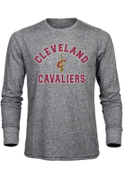Cleveland Cavaliers Grey PRIMARY CURVEBALL Long Sleeve Fashion T Shirt