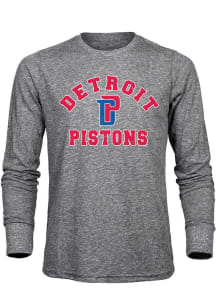 Detroit Pistons Grey SECONDARY CURVEBALL Long Sleeve Fashion T Shirt