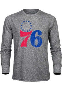 Philadelphia 76ers Grey PRIMARY Long Sleeve Fashion T Shirt