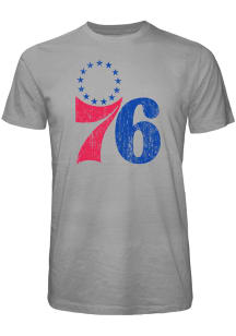 Philadelphia 76ers Grey PRIMARY Short Sleeve Fashion T Shirt