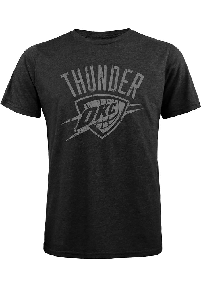 Oklahoma City Thunder Black TONAL GLOBAL LOGO Short Sleeve Fashion T Shirt