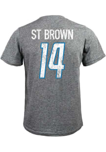 Amon-Ra St. Brown Detroit Lions Grey Primary Player Short Sleeve Fashion Player T Shirt
