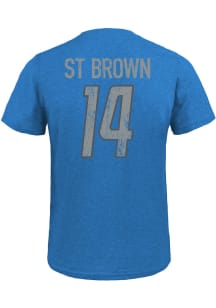 Amon-Ra St. Brown Detroit Lions Blue Primary Player Short Sleeve Fashion Player T Shirt