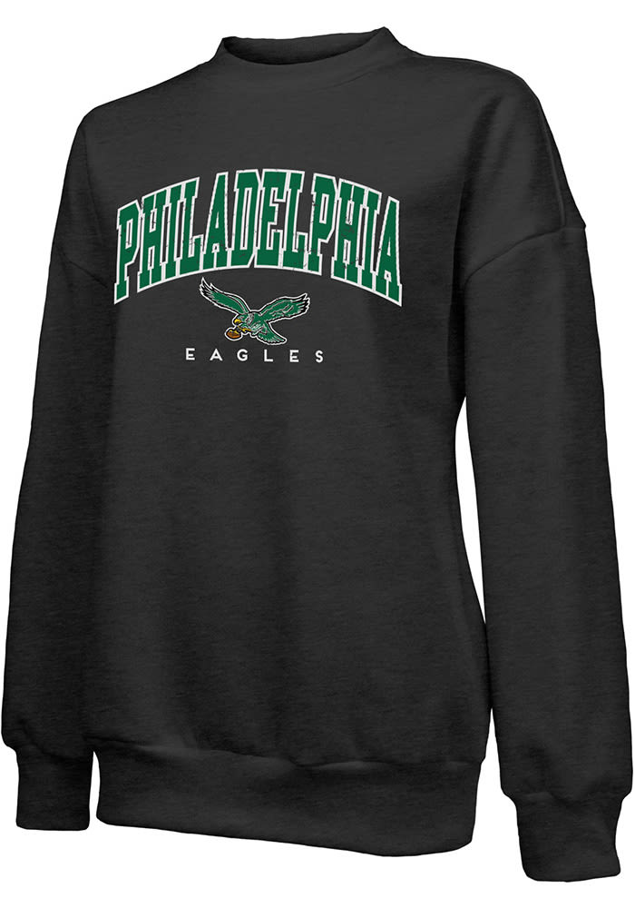 Philadelphia Eagles Womens Black Gertrude Vintage Crew Sweatshirt