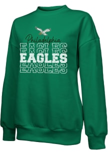 Philadelphia Eagles Womens Kelly Green Vintage Crew Sweatshirt