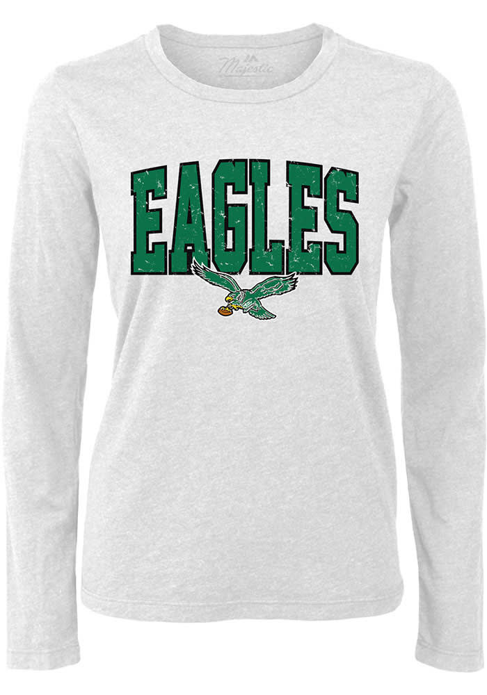 Women's New Era Midnight Green Philadelphia Eagles Cropped Long Sleeve T- Shirt