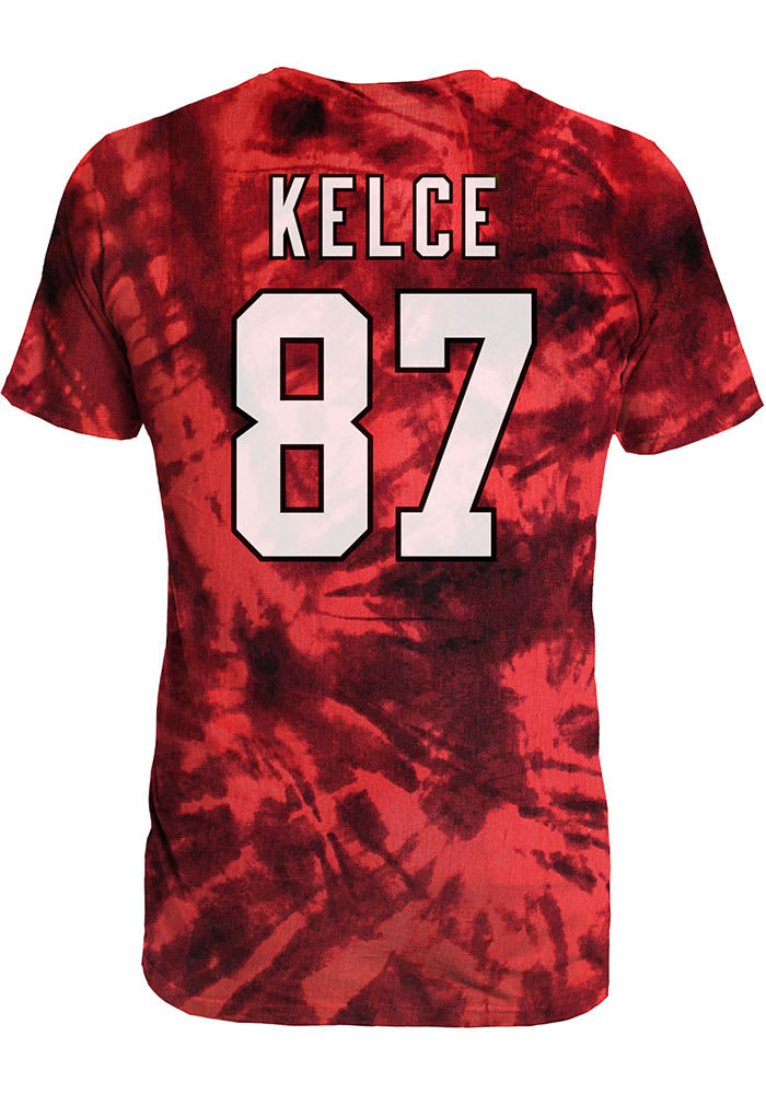 Travis Kelce Kansas City Chiefs Red Tri-Blend Short Sleeve Fashion