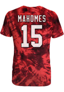 Patrick Mahomes Kansas City Chiefs Red Tie Dye Primary Player Short Sleeve Fashion Player T Shir..