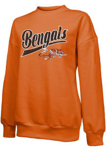 Cincinnati Bengals Womens Orange Bank Shot Crew Sweatshirt