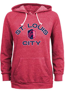 St Louis City SC Womens Red Triblend Hooded Sweatshirt