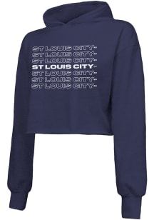 St Louis City SC Womens Navy Blue Repeat Hooded Sweatshirt