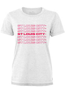 St Louis City SC Womens White Repeated Short Sleeve T-Shirt