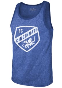 FC Cincinnati Mens Blue Tonal Primary Logo Short Sleeve Tank Top