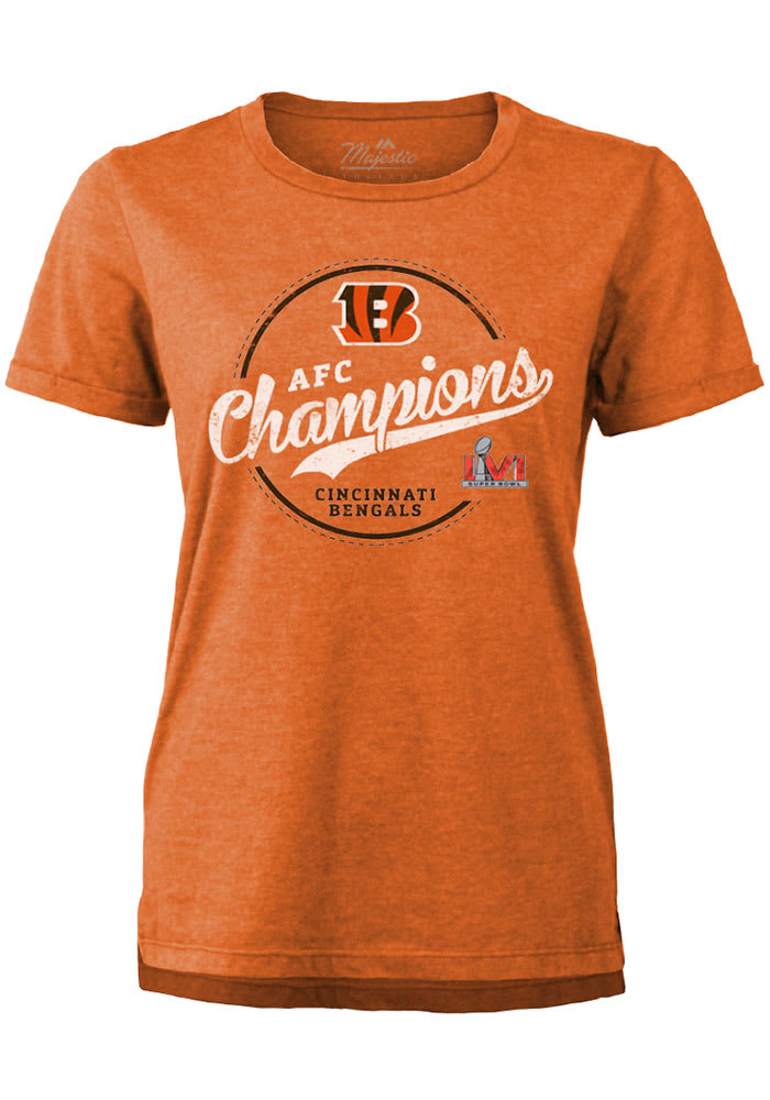 Cincinnati Bengals Womens Orange 2021 Conference Champion Tradition Short Sleeve T-Shirt