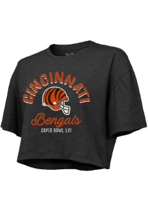 Cincinnati Bengals Womens Black 2021 SB Bound Victory Short Sleeve T-Shirt