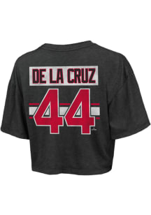 Elly De La Cruz Cincinnati Reds Womens Black Cropped Player T-Shirt