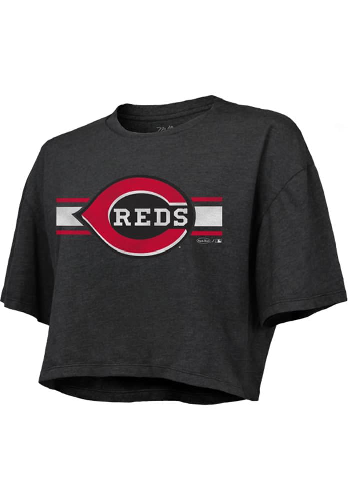 Elly De La Cruz Cincinnati Reds Womens Black Cropped Player T-Shirt