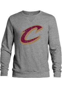Cleveland Cavaliers Mens Grey Primary Long Sleeve Fashion Sweatshirt