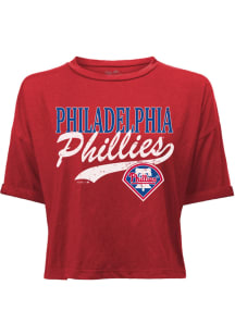 Philadelphia Phillies Womens Red Cohead Short Sleeve T-Shirt