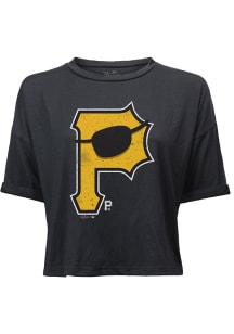 Pittsburgh Pirates Womens Black Eyepatch Short Sleeve T-Shirt
