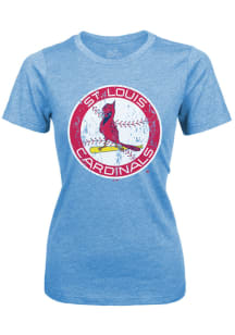 St Louis Cardinals Womens Light Blue Coop Short Sleeve T-Shirt