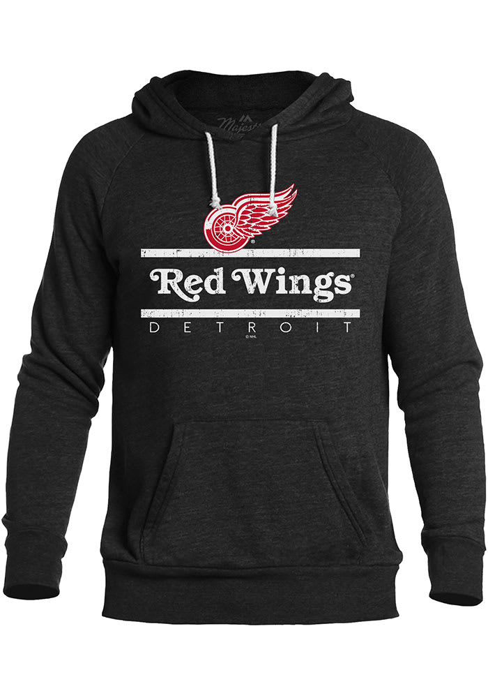 Detroit Red Wings Mens Black SIDELINE Fashion Hood