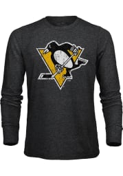 Pittsburgh Penguins Black Primary Long Sleeve Fashion T Shirt