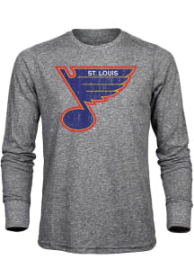 St Louis Blues Grey Retro Primary Long Sleeve Fashion T Shirt
