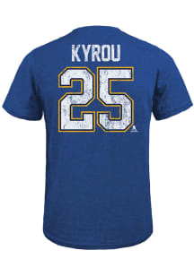 Jordan Kyrou St Louis Blues Blue Name And Number Short Sleeve Fashion Player T Shirt