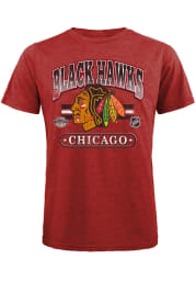 Chicago Blackhawks Red Chunky Century Short Sleeve Fashion T Shirt