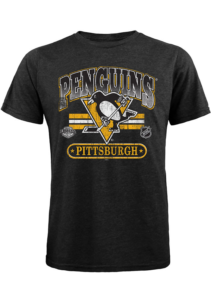 Pittsburgh Penguins Black Chunky Century Short Sleeve Fashion T Shirt