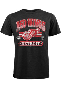 Detroit Red Wings Black Chunky Century Short Sleeve Fashion T Shirt