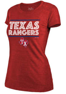 Texas Rangers Womens Red Phosphate Short Sleeve T-Shirt