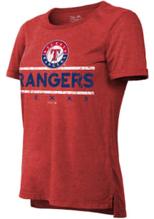 Texas Rangers Womens Red Sideline Short Sleeve T-Shirt