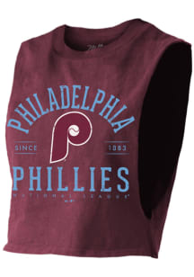 Philadelphia Phillies Womens Maroon Field Goal Coop Tank Top