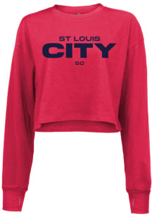 St Louis City SC Womens Red Cropped LS Tee