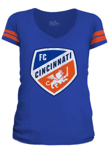 FC Cincinnati Womens Blue Striped Short Sleeve T-Shirt