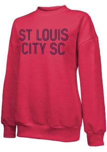 St Louis City SC Womens Red Oversized Crew Sweatshirt
