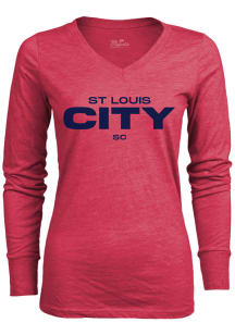 St Louis City SC Womens Red Triblend LS Tee