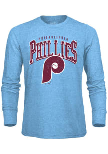 Philadelphia Phillies Light Blue Burble Coop Long Sleeve Fashion T Shirt