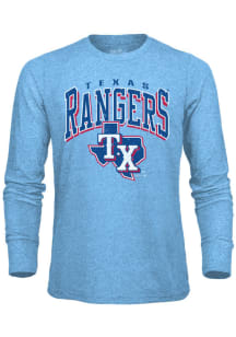 Texas Rangers Light Blue Burble Long Sleeve Fashion T Shirt