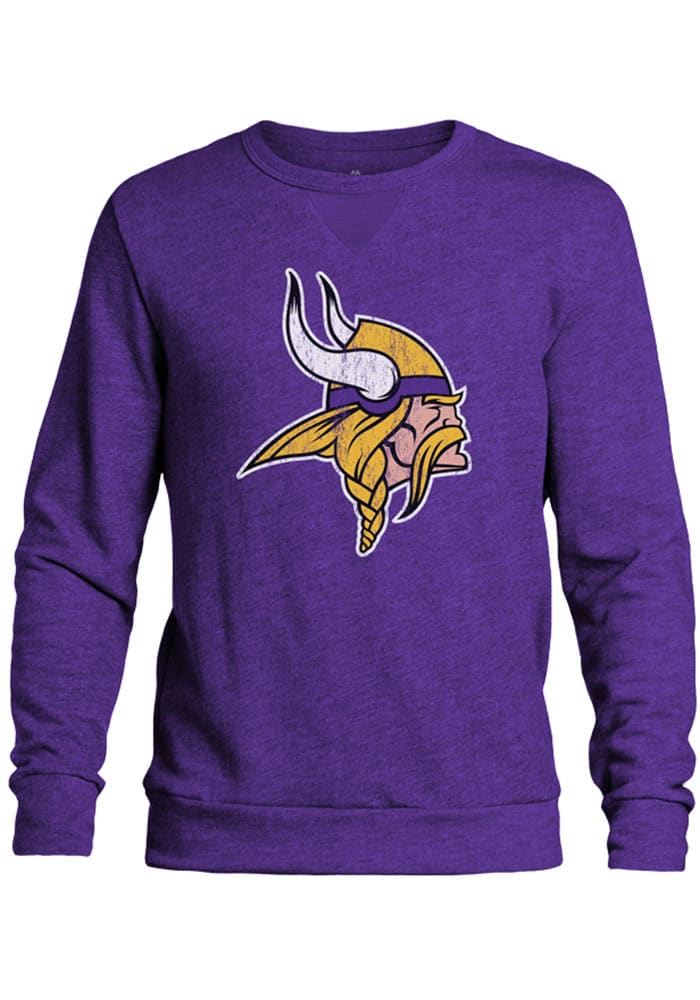 Minnesota Vikings Primary Logo Long Sleeve Fashion Sweatshirt - Purple