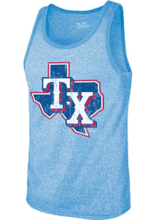 Texas Rangers Mens Light Blue LOGO Short Sleeve Tank Top