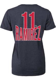 Jose Ramirez Cleveland Guardians Womens Navy Blue High Low Player T-Shirt