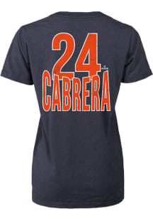 Miguel Cabrera Detroit Tigers Womens Navy Blue High Low Player T-Shirt