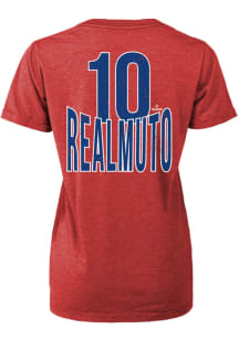 JT Realmuto Philadelphia Phillies Womens Red High Low Player T-Shirt