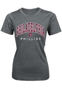 Philadelphia Phillies Womens Grey Triblend Short Sleeve T-Shirt