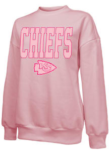 Kansas City Chiefs Womens Pink Oversized Crew Sweatshirt